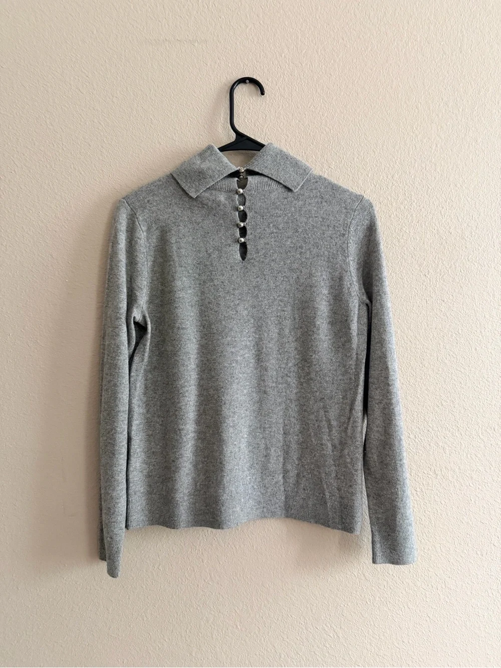 Club Monaco Cashmere Mockneck Button Back Sweater